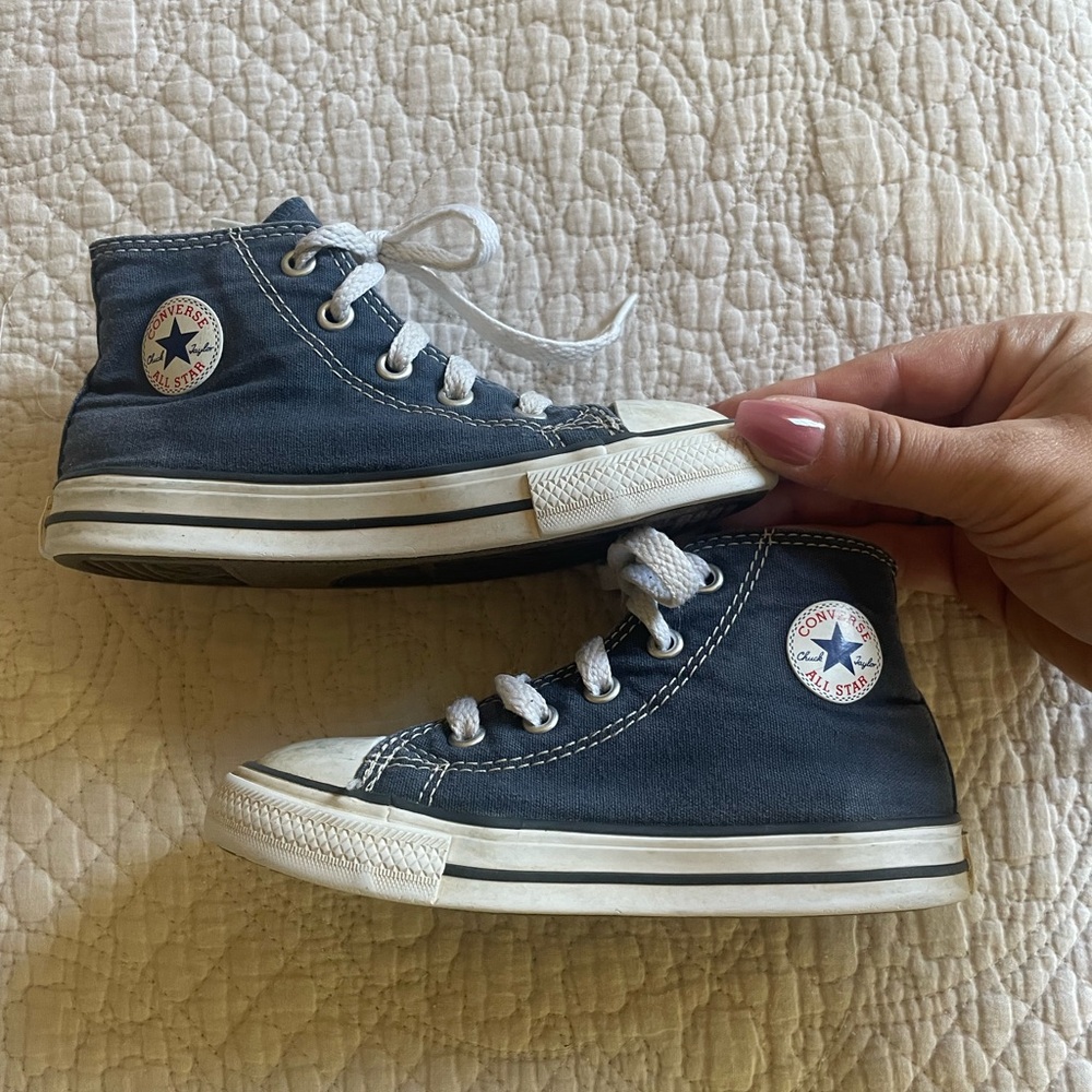 Converse Kids High-Top Sneakers - Navy and White Toddler 9